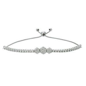 1.00 Carat Diamond Bolo 3 Flower Bracelet